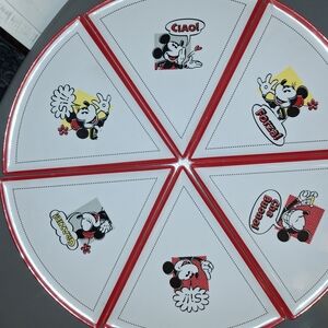 Mickey Mouse Pizza Plates Set Disney Parks Plastic Italian